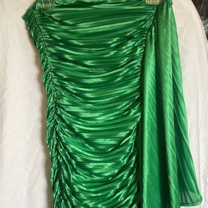 Shein halter dress with side sash shamrock green